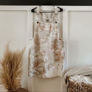 Watercolor Tie Dye Denim Overall Skirt NWT